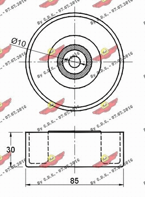 Deflection/Guide Pulley, V-ribbed belt