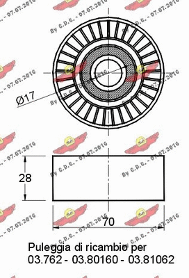Deflection/Guide Pulley, V-ribbed belt