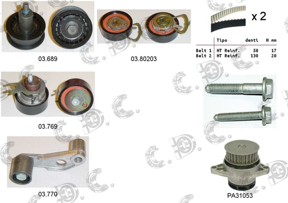 Water Pump & Timing Belt Kit (04.5128PA2)