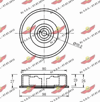 Deflection/Guide Pulley, timing belt