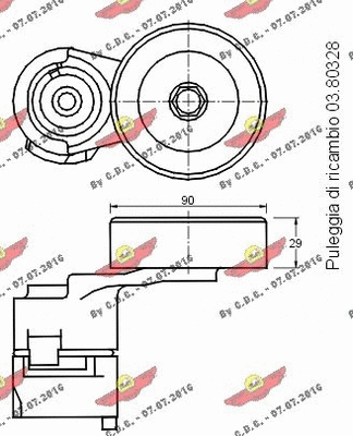 Belt Tensioner, V-ribbed belt