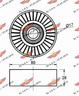 Deflection/Guide Pulley, V-ribbed belt