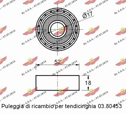 Deflection/Guide Pulley, V-ribbed belt
