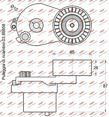 Tensioner Pulley, V-ribbed belt