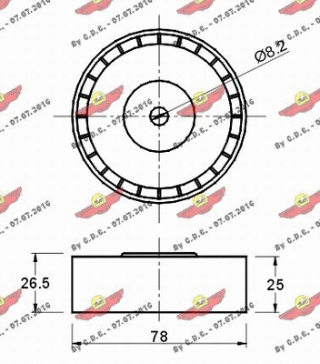 Deflection/Guide Pulley, V-ribbed belt