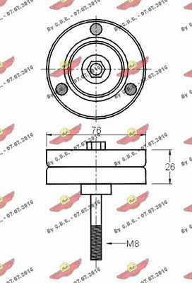 Deflection/Guide Pulley, V-ribbed belt