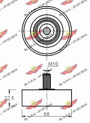 Deflection/Guide Pulley, V-ribbed belt