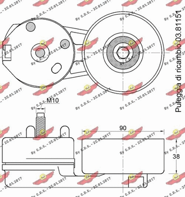 Belt Tensioner, V-ribbed belt