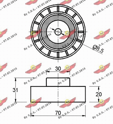Deflection/Guide Pulley, V-ribbed belt