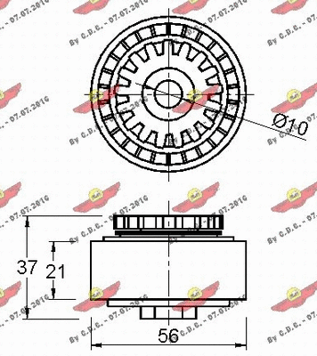 Deflection/Guide Pulley, V-ribbed belt