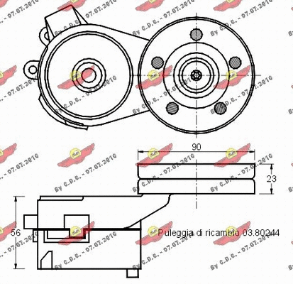 Belt Tensioner, V-ribbed belt