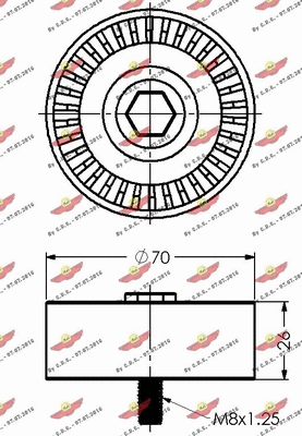 Deflection/Guide Pulley, V-ribbed belt