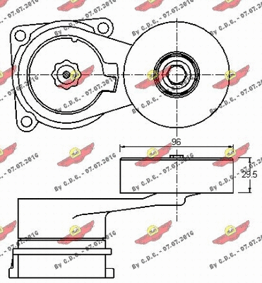 Belt Tensioner, V-ribbed belt
