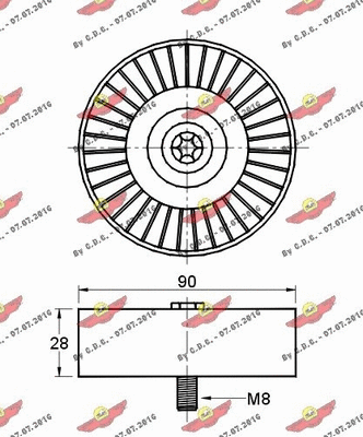Deflection/Guide Pulley, V-ribbed belt