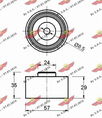 Deflection/Guide Pulley, timing belt
