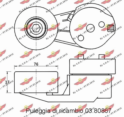 Belt Tensioner, V-ribbed belt