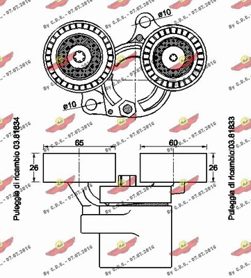 Belt Tensioner, V-ribbed belt