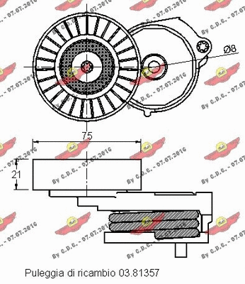 Belt Tensioner, V-ribbed belt