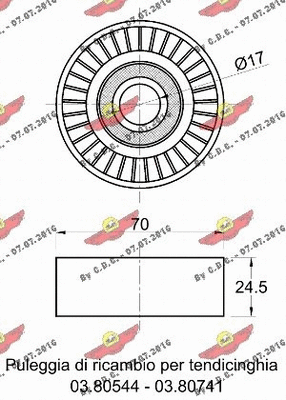 Deflection/Guide Pulley, V-ribbed belt