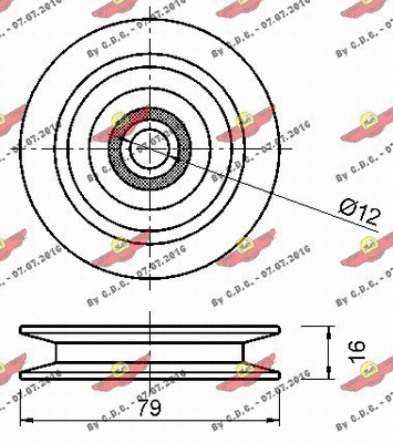 Deflection/Guide Pulley, V-ribbed belt