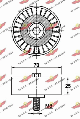 Deflection/Guide Pulley, V-ribbed belt