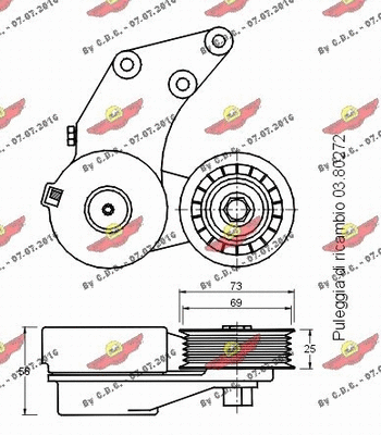 Belt Tensioner, V-ribbed belt