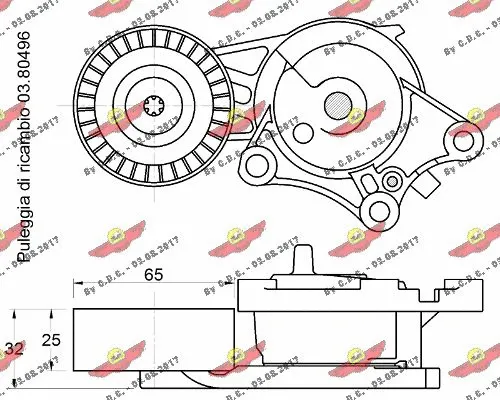 Tensioner Pulley, V-ribbed belt