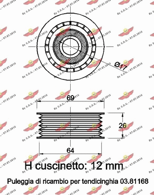 Deflection/Guide Pulley, V-ribbed belt