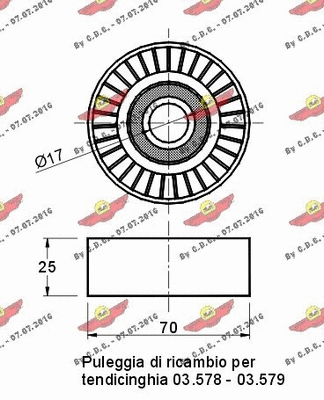 Deflection/Guide Pulley, V-ribbed belt