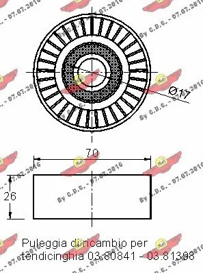 Deflection/Guide Pulley, V-ribbed belt