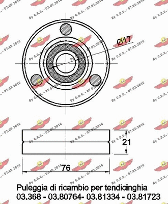 Deflection/Guide Pulley, V-ribbed belt