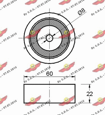 Deflection/Guide Pulley, V-ribbed belt