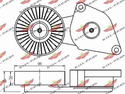 Belt Tensioner, V-ribbed belt