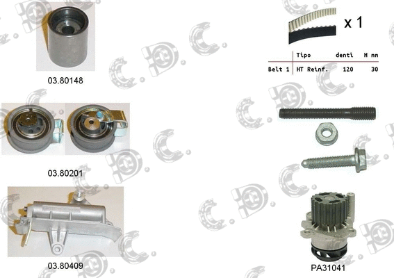 Water Pump & Timing Belt Kit (04.5130PA2)
