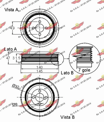Belt Pulley, crankshaft