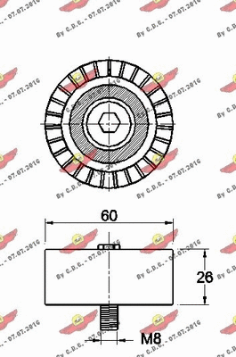 Deflection/Guide Pulley, V-ribbed belt