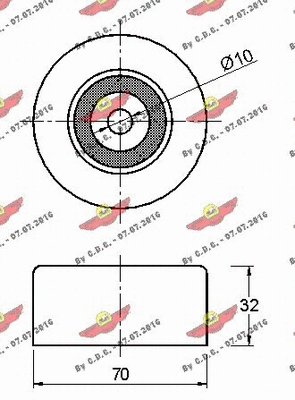 Deflection/Guide Pulley, V-ribbed belt