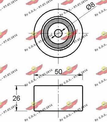 Deflection/Guide Pulley, V-ribbed belt