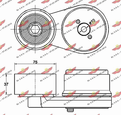 Belt Tensioner, V-ribbed belt