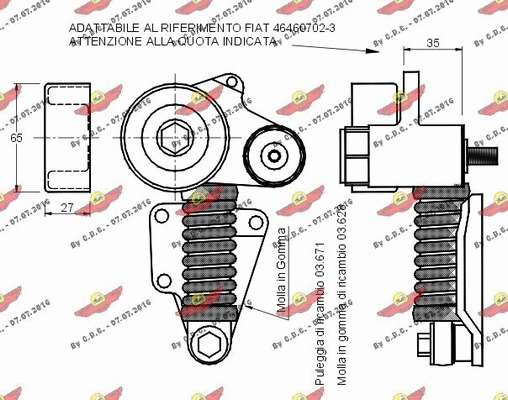 Belt Tensioner, V-ribbed belt