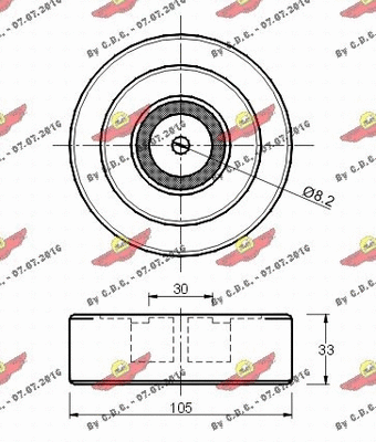 Deflection/Guide Pulley, V-ribbed belt