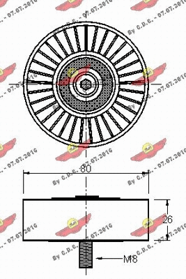 Deflection/Guide Pulley, V-ribbed belt
