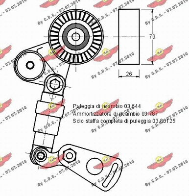 Belt Tensioner, V-ribbed belt