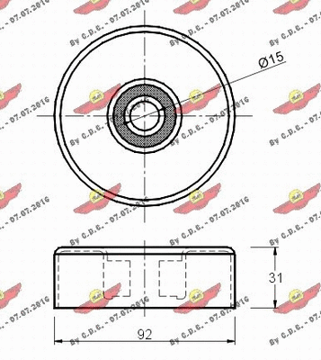 Deflection/Guide Pulley, V-ribbed belt