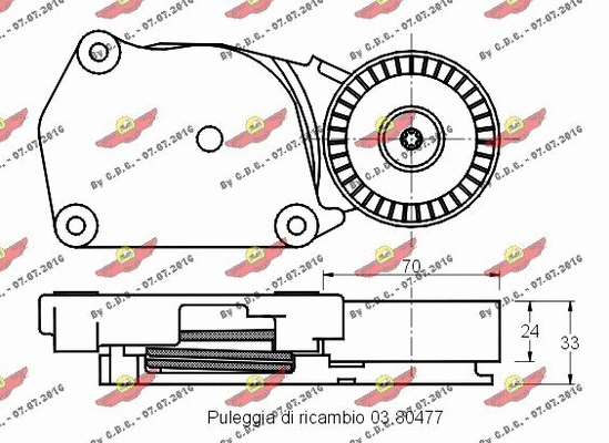 Belt Tensioner, V-ribbed belt