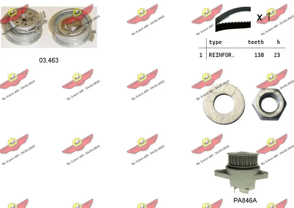 Water Pump & Timing Belt Kit (04.5011PA2)