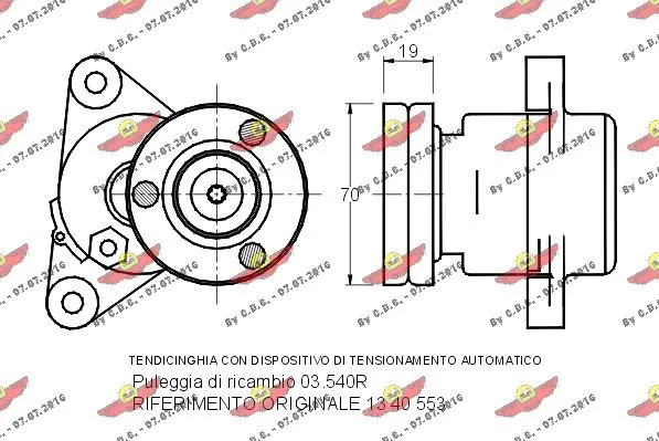 Belt Tensioner, V-ribbed belt