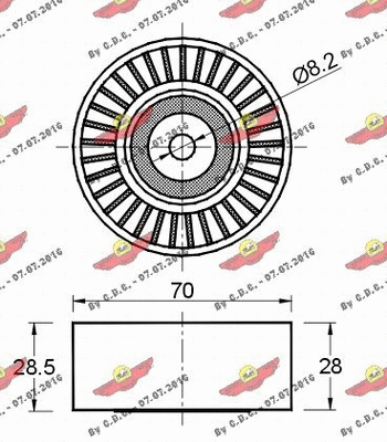 Deflection/Guide Pulley, V-ribbed belt