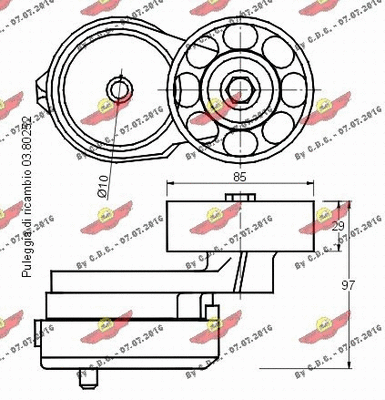 Belt Tensioner, V-ribbed belt