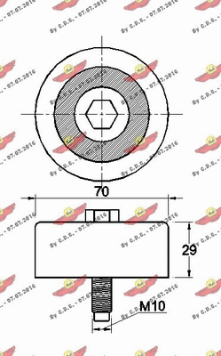 Deflection/Guide Pulley, V-ribbed belt